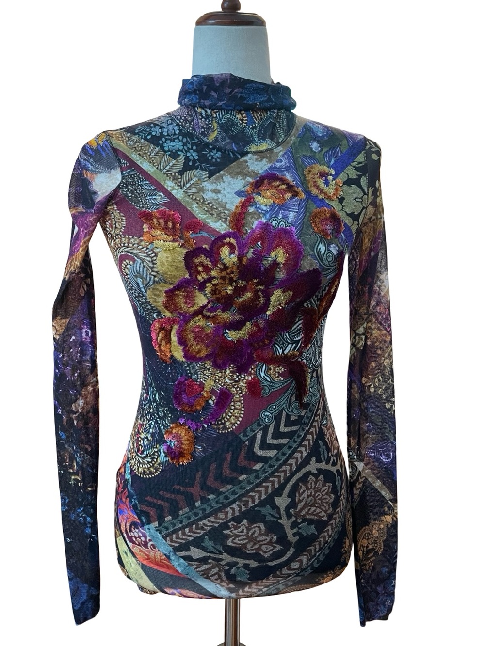 FUZZI Jean Paul Gaultier Y2K MESH TURTLENECK